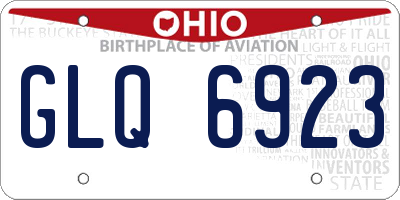 OH license plate GLQ6923