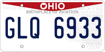 OH license plate GLQ6933