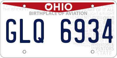 OH license plate GLQ6934