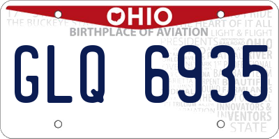 OH license plate GLQ6935