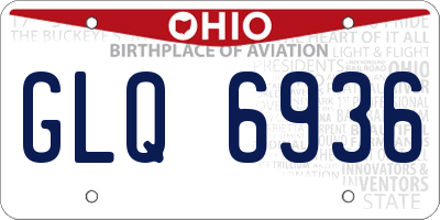 OH license plate GLQ6936