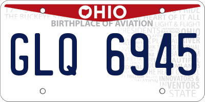 OH license plate GLQ6945
