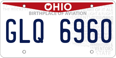 OH license plate GLQ6960