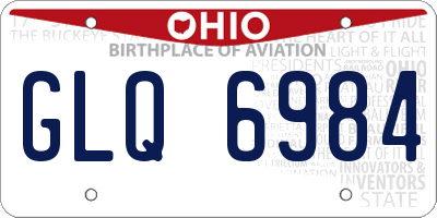 OH license plate GLQ6984