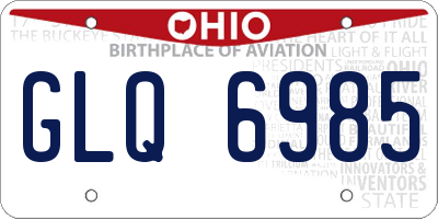 OH license plate GLQ6985