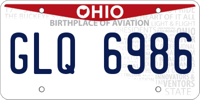 OH license plate GLQ6986
