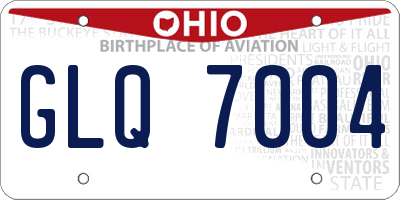 OH license plate GLQ7004