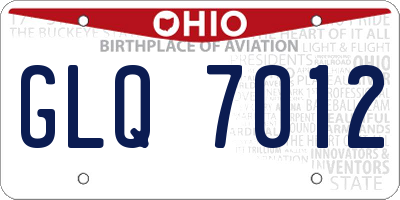 OH license plate GLQ7012