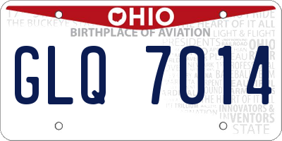 OH license plate GLQ7014