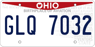 OH license plate GLQ7032
