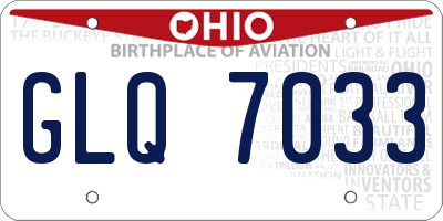 OH license plate GLQ7033