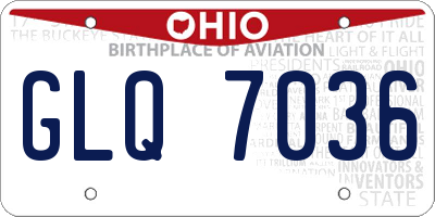 OH license plate GLQ7036