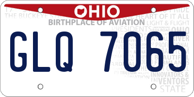 OH license plate GLQ7065