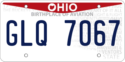 OH license plate GLQ7067
