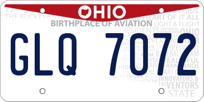OH license plate GLQ7072