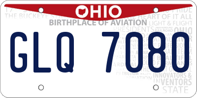 OH license plate GLQ7080
