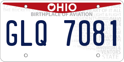 OH license plate GLQ7081