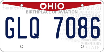 OH license plate GLQ7086