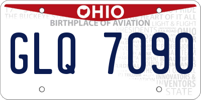 OH license plate GLQ7090