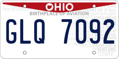 OH license plate GLQ7092