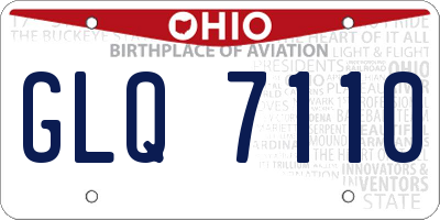 OH license plate GLQ7110