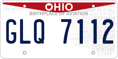OH license plate GLQ7112