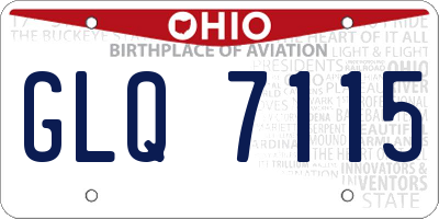 OH license plate GLQ7115