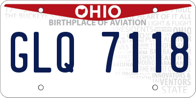 OH license plate GLQ7118