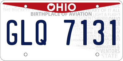 OH license plate GLQ7131