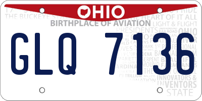 OH license plate GLQ7136