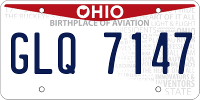 OH license plate GLQ7147