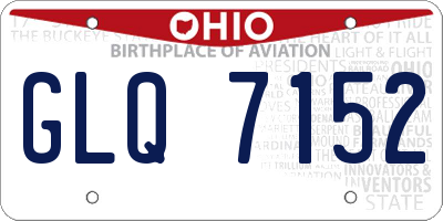 OH license plate GLQ7152