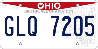 OH license plate GLQ7205