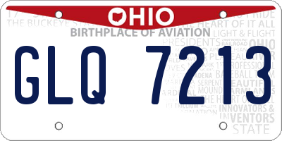 OH license plate GLQ7213