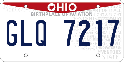 OH license plate GLQ7217