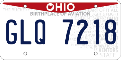 OH license plate GLQ7218