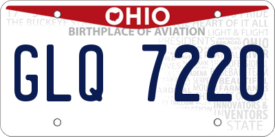 OH license plate GLQ7220
