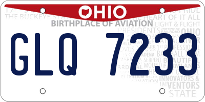 OH license plate GLQ7233