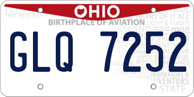OH license plate GLQ7252