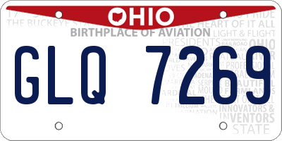 OH license plate GLQ7269