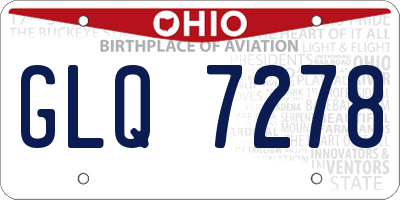 OH license plate GLQ7278