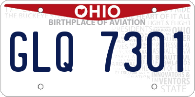 OH license plate GLQ7301