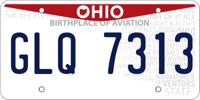 OH license plate GLQ7313