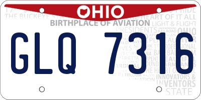 OH license plate GLQ7316