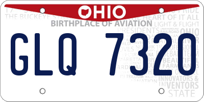 OH license plate GLQ7320