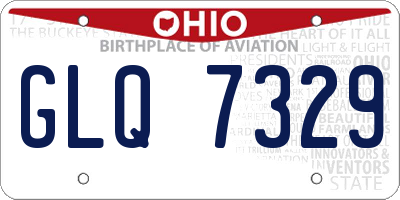 OH license plate GLQ7329