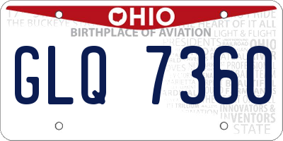 OH license plate GLQ7360