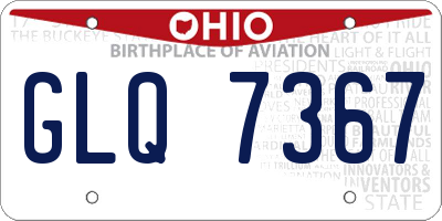 OH license plate GLQ7367
