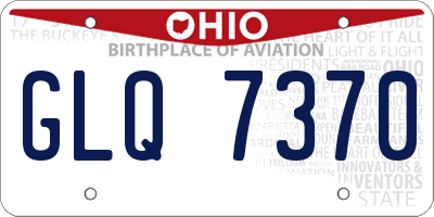 OH license plate GLQ7370