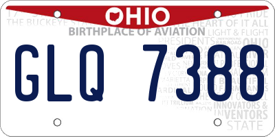 OH license plate GLQ7388